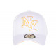 Casquette NY Blanche et Orange Fluo Tendance Visiere Baseball Broadwyx CASQUETTES Hip Hop Honour