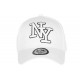 Casquette NY Blanche et Noire Classe Tendance Visiere Baseball Broadwyx CASQUETTES Hip Hop Honour