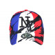 Casquette NY France Drapeau Tricolore Bleu Blanc Rouge Fashion Visiere Baseball CASQUETTES Hip Hop Honour