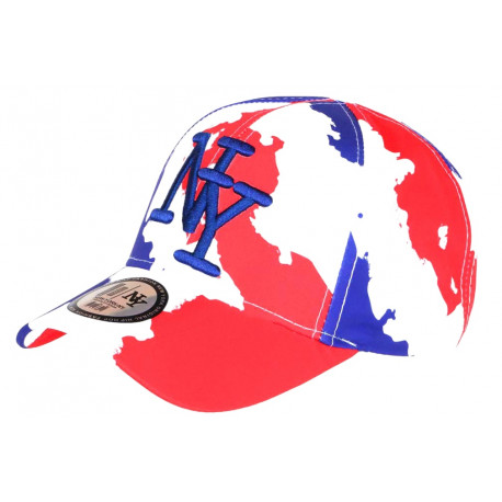 Casquette NY France Drapeau Tricolore Bleu Blanc Rouge Tendance Baseball CASQUETTES Hip Hop Honour