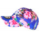 Casquette NY Bleue et Rose Fleurs Tropicales Baseball Hawai CASQUETTES Hip Hop Honour