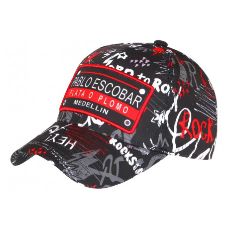 Casquette Plata o Plomo Pablo Escobar Rouge et Noire Medellin Baseball CASQUETTES SKR