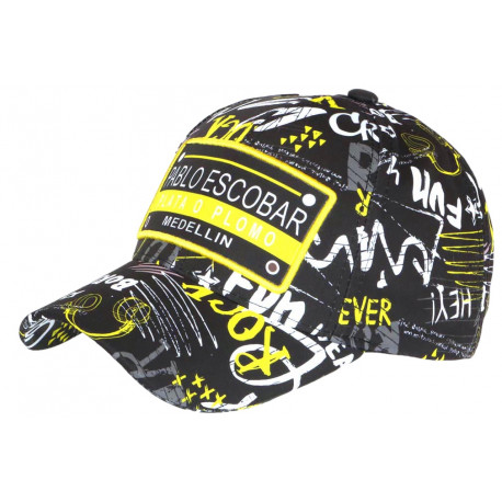 Casquette Plata o Plomo Pablo Escobar Jaune et Noire Medellin Baseball CASQUETTES SKR