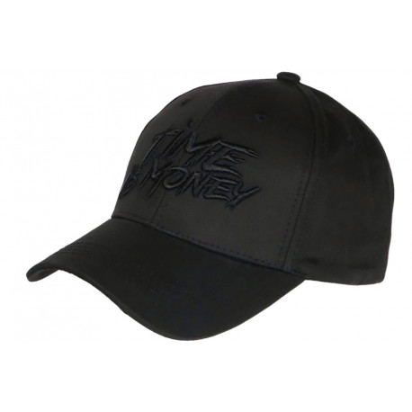 Casquette Time Is Money Noire Tendance en Coton Baseball CASQUETTES Nyls Création