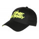 Casquette Time Is Money Jaune Fluo et Noire Tendance Coton Baseball CASQUETTES Nyls Création