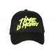 Casquette Time Is Money Jaune Fluo et Noire Tendance Coton Baseball CASQUETTES Nyls Création