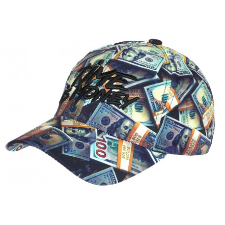 Casquette Time Is Money Verte Streetwear Originale Billets de Banque CASQUETTES Nyls Création