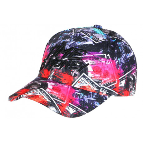 Casquette Time Is Money Rose Streetwear Originale Billets de Banque CASQUETTES Nyls Création