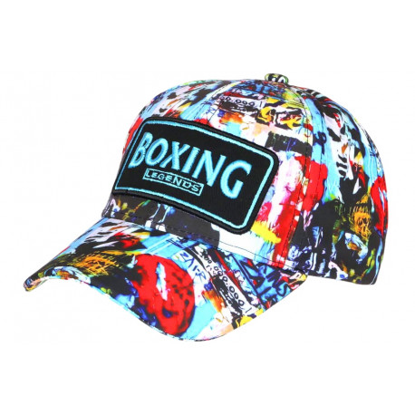 Casquette Boxing Bleue et Rouge Patch Reflect Streetwear Baseball CASQUETTES Nyls Création