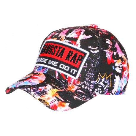 Casquette Gangsta Rap Rouge et Noire Streetwear Baseball CASQUETTES Nyls Création