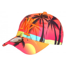 Casquette NY Orange Palmiers Style Tropical Bora Baseball CASQUETTES Hip Hop Honour