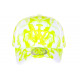 Casquette Enfant Jaune Fluo et Blanche Originale Smoky NY Baseball 7 a 11 ans Casquette Enfant Hip Hop Honour