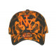 Casquette Enfant Orange et Noire Originale Smoky NY Baseball 7 a 11 ans Casquette Enfant Hip Hop Honour