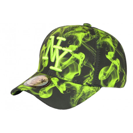 Casquette Enfant Verte Fluo Noire Originale Smoky Baseball 7 a 11 ans Casquette Enfant Hip Hop Honour