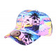 Casquette Enfant Rose et Jaune Palmiers NY Baseball Sunset 7 a 12 ans Casquette Enfant Hip Hop Honour