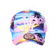 Casquette Enfant Rose et Jaune Palmiers NY Baseball Sunset 7 a 12 ans Casquette Enfant Hip Hop Honour