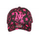 Casquette Enfant Rose et Noire Etoiles Fashion Staring de 7 a 12 ans Casquette Enfant Hip Hop Honour