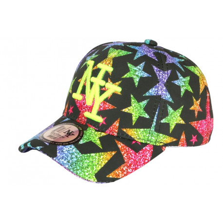 Casquette Enfant Etoiles Multicolores Fashion Staring 7 a 12 ans Casquette Enfant Hip Hop Honour