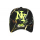 Casquette NY Jaune Fluo Noire Design Original Streetwear Baseball Eklyr CASQUETTES Hip Hop Honour