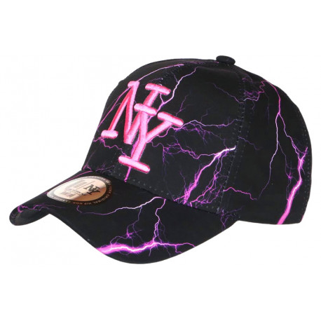 Casquette NY Rose Fluo Noire Style Original Streetwear Baseball Eklyr CASQUETTES Hip Hop Honour