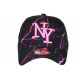 Casquette NY Rose Fluo Noire Style Original Streetwear Baseball Eklyr CASQUETTES Hip Hop Honour