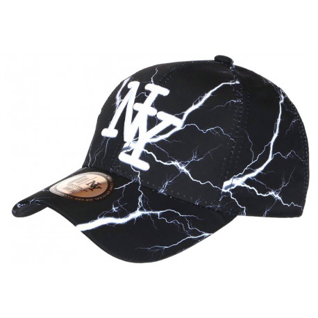 Casquette NY Blanche et Noire Originale Eclairs Streetwear Baseball Eklyr CASQUETTES Hip Hop Honour