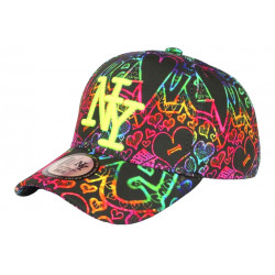 Casquette Enfant Jaune Fluo Rouge Coeurs Originale Drawwy NY 7 a 12 ans Casquette Enfant Hip Hop Honour