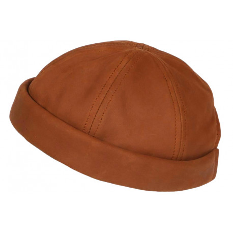 Bonnet Docker Cuir Marron Camel Biker Koyoon Aussie Apparel BONNETS Aussie Apparel