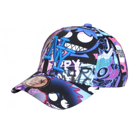 Casquette Enfant Bleue Streetwear Cartoon Comicsy Baseball 7 a 12 ans Casquette Enfant Hip Hop Honour