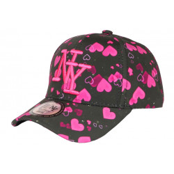 Casquette Enfant Coeurs Roses Lovely NY Baseball 7 a 12 ans Casquette Enfant Hip Hop Honour