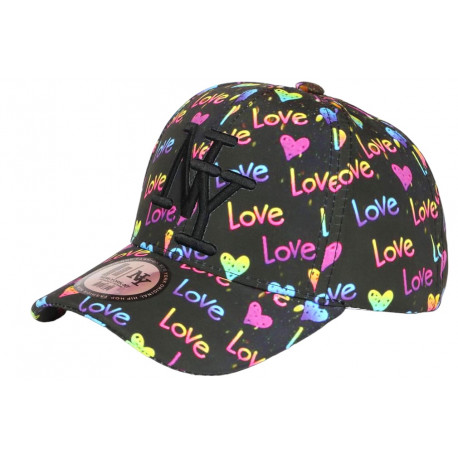 Casquette Enfant Coeurs Jaunes Roses Originale Lovely 7 a 12 ans Casquette Enfant Hip Hop Honour