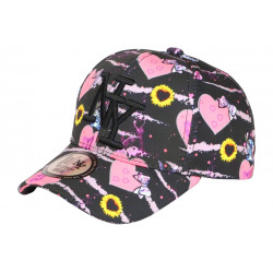 Casquette Enfant Rose Coeurs et fleurs Lovely Tendance 7 a 12 ans Casquette Enfant Hip Hop Honour