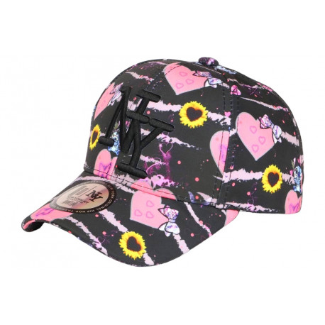 Casquette Enfant Rose Coeurs et fleurs Lovely Tendance 7 a 12 ans Casquette Enfant Hip Hop Honour