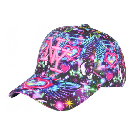 Casquette Enfant Coeurs Roses Style Galaxie Lovely 7 a 12 ans Casquette Enfant Hip Hop Honour