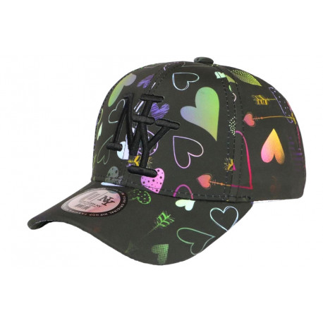 Casquette Enfant Multicolore Coeurs Lovely Fashion 7 a 12 ans Casquette Enfant Hip Hop Honour