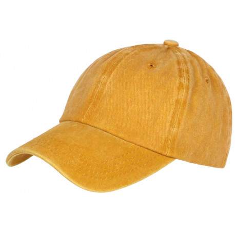 Casquette Baseball Jaune Vintage Coton Délavé Tendance Onyox CASQUETTES Nyls Création