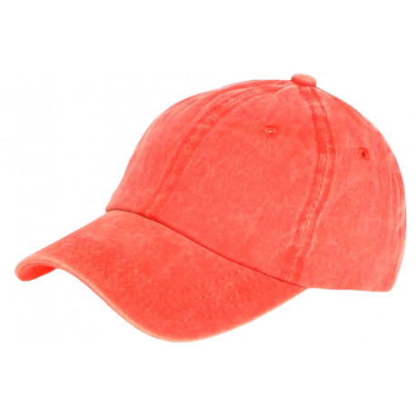 Casquette Baseball Orange Vintage Coton Delave Tendance Onyox CASQUETTES Nyls Création