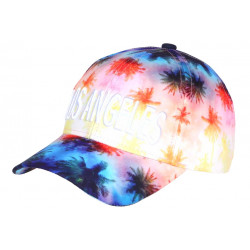 Casquette Los Angeles Bleue et Jaune Palmiers Tropical Sunrise Baseball CASQUETTES Hip Hop Honour