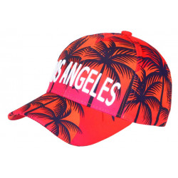 Casquette Los Angeles Orange et Rose Palmiers Tropical Sunrise Baseball CASQUETTES Hip Hop Honour