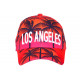 Casquette Los Angeles Orange et Rose Palmiers Tropical Sunrise Baseball CASQUETTES Hip Hop Honour