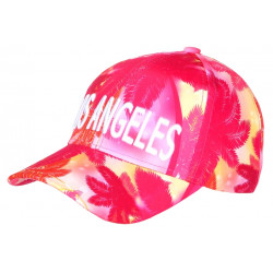 Casquette Los Angeles Jaune et Rose Palmiers Tropical Sunrise Baseball CASQUETTES Hip Hop Honour