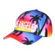 Casquette Los Angeles Bleue et Rouge Palmiers Tropical Sunrise Baseball CASQUETTES Hip Hop Honour