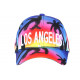 Casquette Los Angeles Bleue et Rouge Palmiers Tropical Sunrise Baseball CASQUETTES Hip Hop Honour