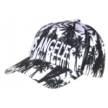 Casquette Los Angeles Blanche et Noire Palmiers Tropical Sunrise Baseball CASQUETTES Hip Hop Honour