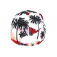 Casquette Los Angeles Blanche et Rouge Palmiers Tropical Sunrise Baseball CASQUETTES Hip Hop Honour