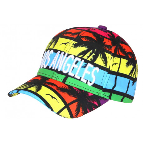 Casquette Los Angeles Multicolore Palmiers Tropical Sunrise Baseball CASQUETTES Hip Hop Honour