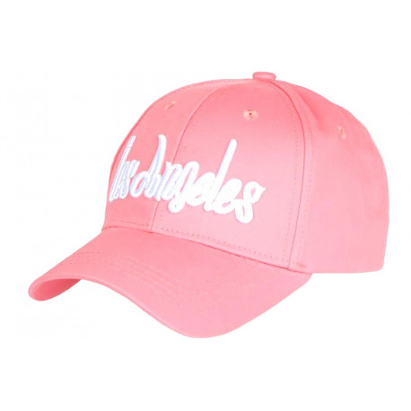 Casquette Los Angeles Rose et Blanche Retro en Coton Baseball CASQUETTES Nyls Création