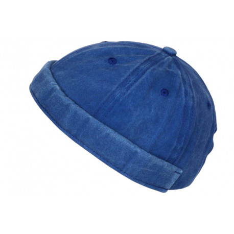 Bonnet Docker Bleu Denim en Coton Style Miki Marin Kyroak BONNETS Nyls Création