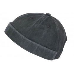 Bonnet Docker Gris Denim en Coton Style Miki Marin Kyroak BONNETS Nyls Création