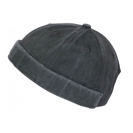 Bonnet Docker Gris Denim en Coton Style Miki Marin Kyroak BONNETS Nyls Création